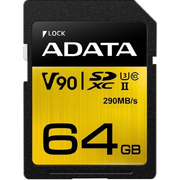 ADATA Premier One SDXC 64GB 290R/260W UHS-II U3 Class 10