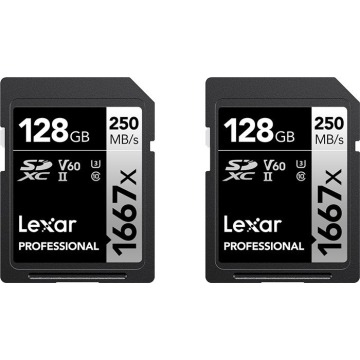 Lexar SDXC 128GB Professional 1667x UHS-II U3 - 2 pack