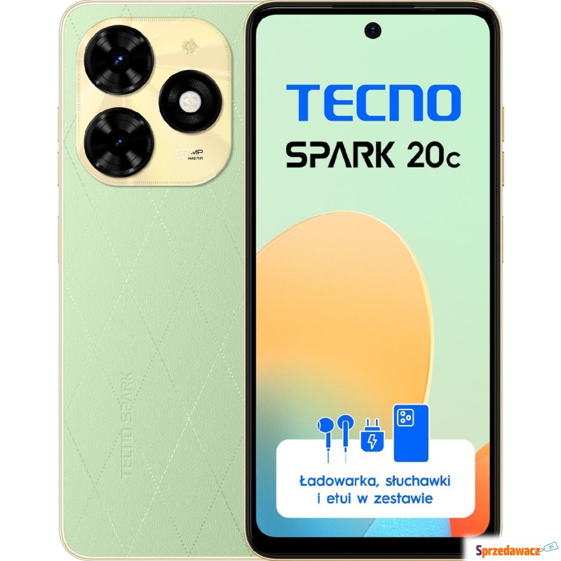 Smartfon Tecno Spark 20C 4/128GB Zielony (BG7... - Telefony komórkowe - Lublin