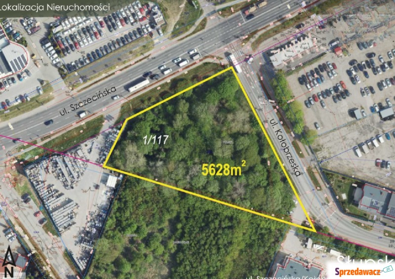 Działka inwestycyjna Słupsk sprzedam, pow. 5628 m2  (56.3a)