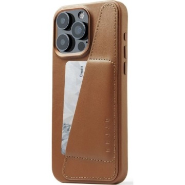 Etui Mujjo Full Leather Wallet Case MagSafe do iPhone 15 Pro Max, brązowe