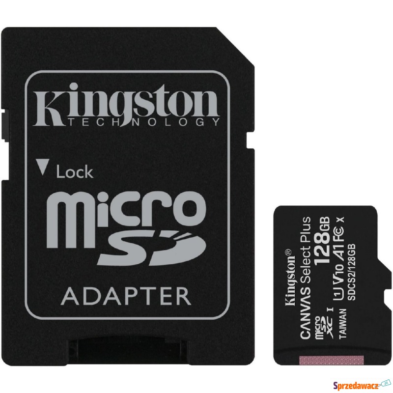 Kingston microSDXC Canvas Select Plus 128GB 100R... - Karty pamięci, czytniki,... - Bielsko-Biała