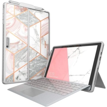 Etui pancerne Supcase i-Blason Cosmo Pen Microsoft Surface Pro 7+/7/6/5/4, marmurowe różowe