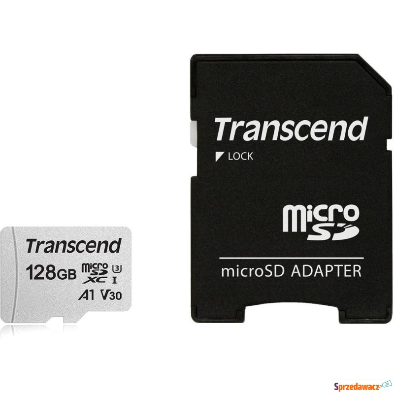 Transcend microSDXC 128GB W/ADAP/C10 TS128GUSD300S-A - Karty pamięci, czytniki,... - Olsztyn