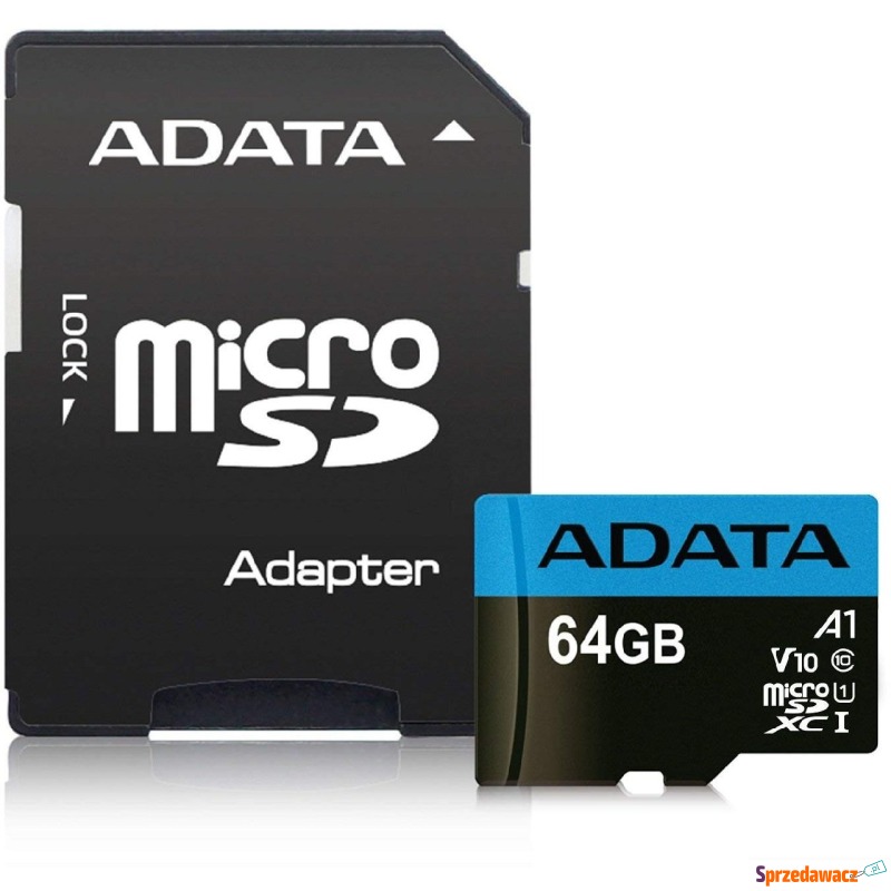 ADATA Premier microSDXC 64GB 100R/25W UHS-I Class... - Karty pamięci, czytniki,... - Gliwice