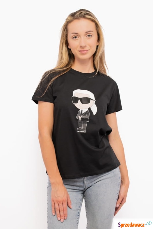 
T-shirt damski Karl Lagerfeld 230W1700 czarny - Bluzki, koszule - Nysa