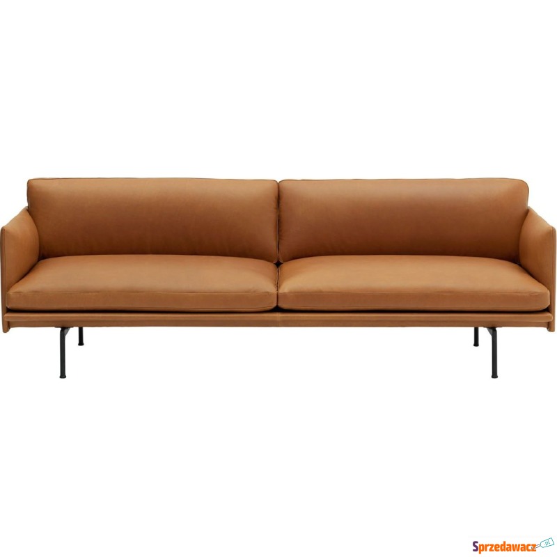 Sofa trzyosobowa Outline Refine Leather Cognac - Sofy, fotele, komplety... - Piła