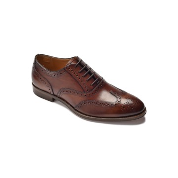 Eleganckie brązowe skórzane buty męskie typu brogue VAN THORN 43