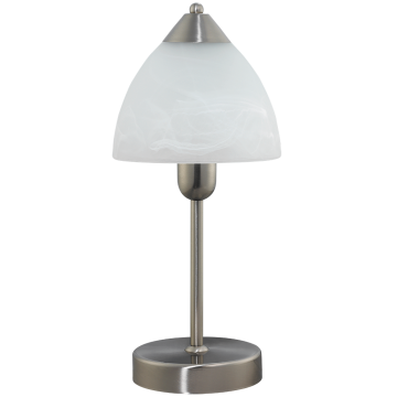 Lampa stołowa lampka Rabalux Tristan 1x40W E14 satynowy chrom/biały 7202