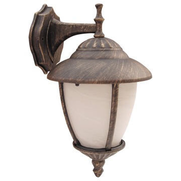 Kinkiet zewnętrzny lampa ścienna Rabalux Madrid 1x60W E27 IP43 antyczny złoty/biały 8476