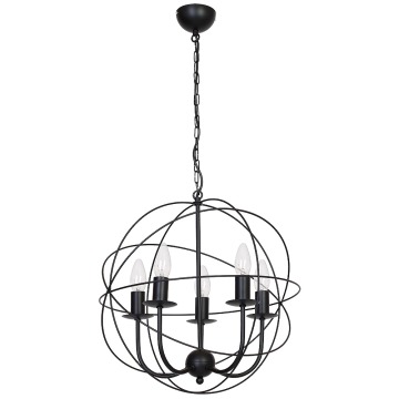 Lampa wisząca zwis żyrandol Luminex Globe 5x60W E14 czarny 5135