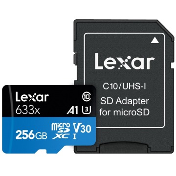 Lexar 256GB microSDXC High-Performance 633x UHS-I C10 A1 V30 U3