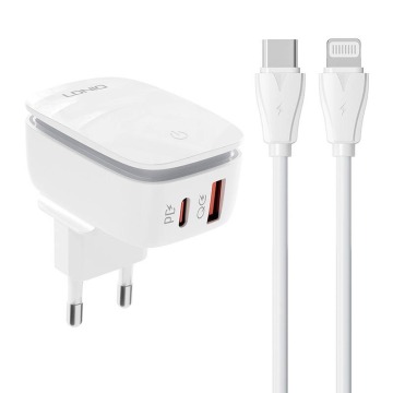 Ldnio A2425C USB, USB-C + kabel USB-C - Lightning