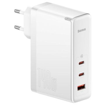 Baseus GaN5 Pro 2xUSB-C + USB, 140W (biała)