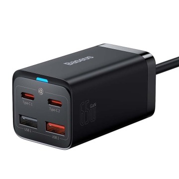 Baseus GaN3 Pro, 2x USB-C, 2x USB, 65W (czarna)