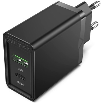 Vention FBBB0-EU USB-A (18W) + USB-C (20W), 2.4A, PD3.0 (czarna)