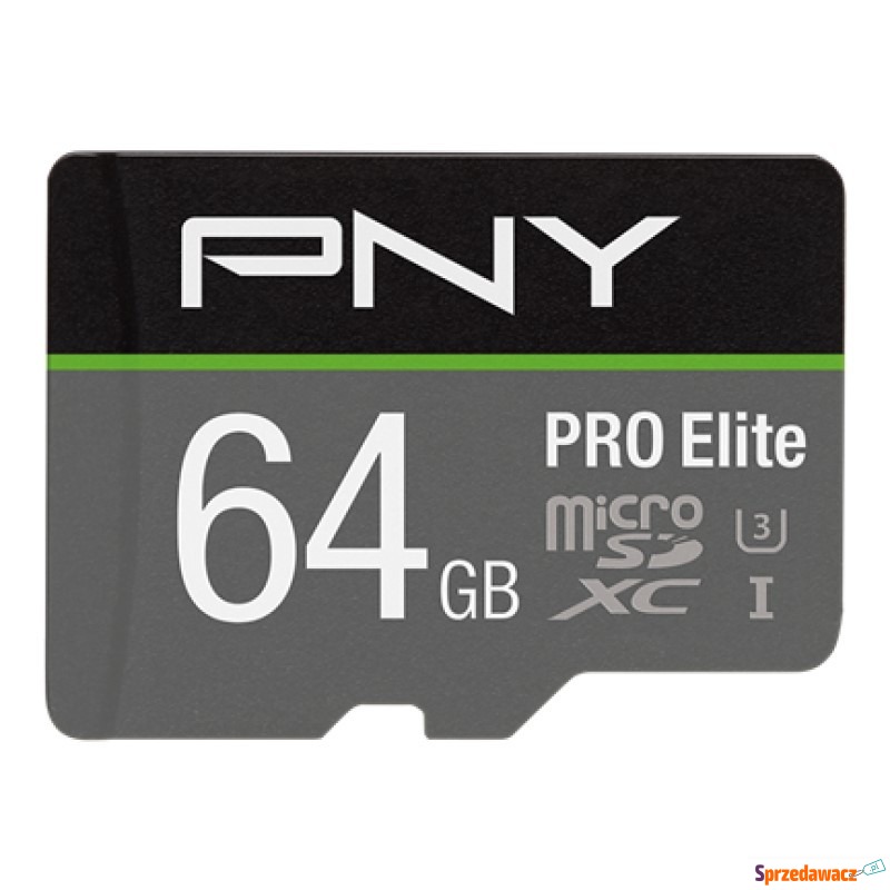 PNY PRO Elite microSDXC 64GB + Adapter SD - Karty pamięci, czytniki,... - Olsztyn