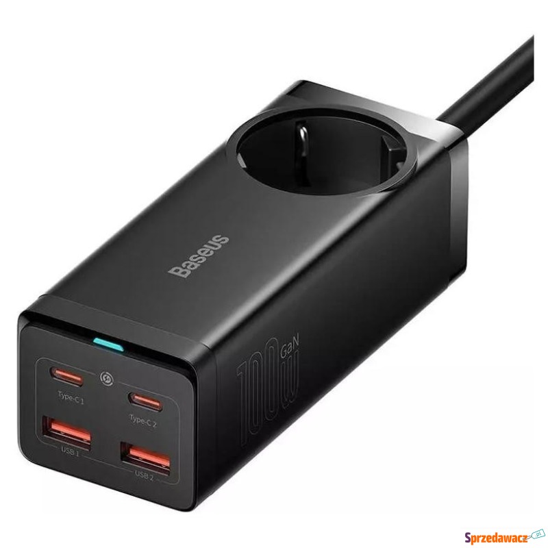 Baseus GaN3 Pro 2x USB + 2xUSB-C + AC, 100W (czarna) - Ładowarki sieciowe - Swarzędz