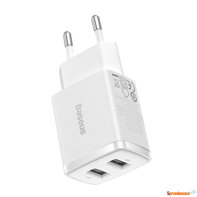 Baseus Compact Quick Charger, 2x USB, 10.5W (biała) - Ładowarki sieciowe - Włocławek