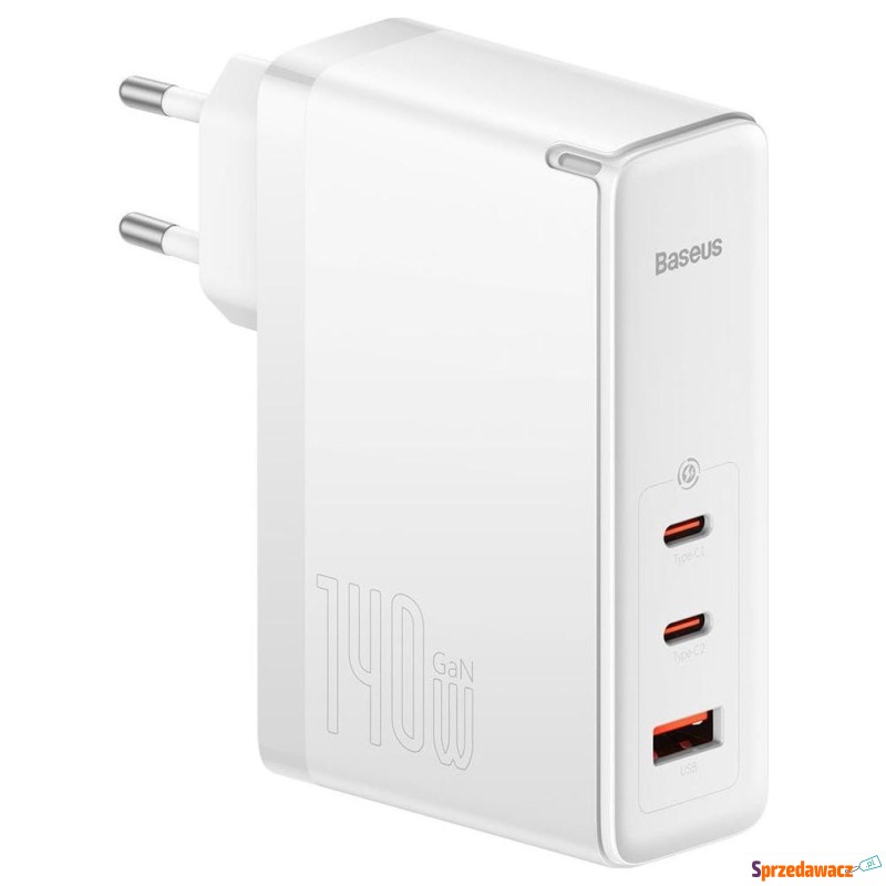 Baseus GaN5 Pro 2xUSB-C + USB, 140W (biała) - Ładowarki sieciowe - Kutno