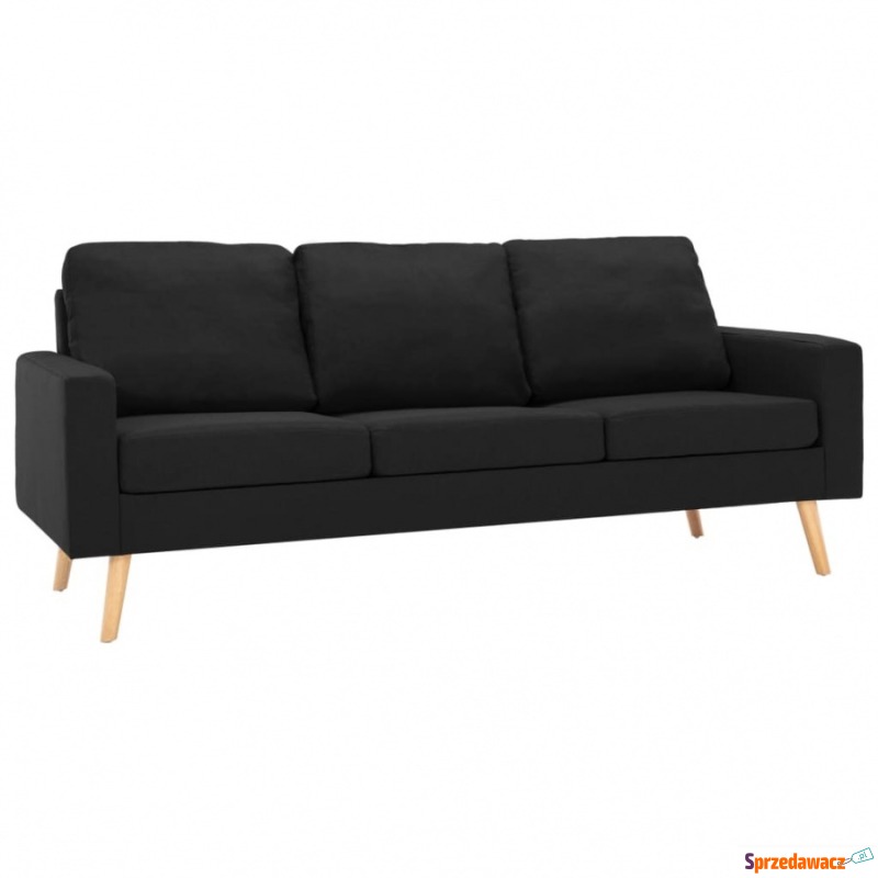 3-osobowa sofa, czarna, tapicerowana tkaniną - Sofy, fotele, komplety... - Warszawa