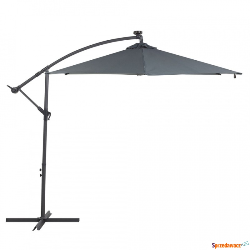 Parasol ogrodowy LED ø 285 cm szary CORVAL - Parasole, markizy, żagle - Słupsk