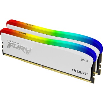 Kingston FURY Beast RGB Biała 32GB [2x16GB 3600MHz DDR4 CL17 DIMM]