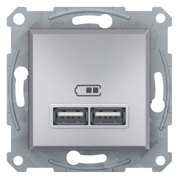 Ładowarka USB 2.1A Schneider Asfora EPH2700261 bez ramką aluminium