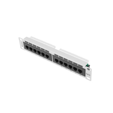 Patch panel Lanberg Patch Panel 12 port 1U 10'' kat.6 UTP szary