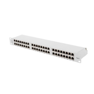 Patch panel Lanberg Patch Panel 48 port 1U 19'' kat.6 FTP ekranowany szary