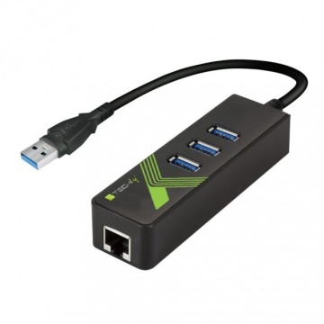 Techly 105803 Karta sieciowa / adapter USB-A 3.0 Gigabit Ethernet RJ45, hub 3x USB