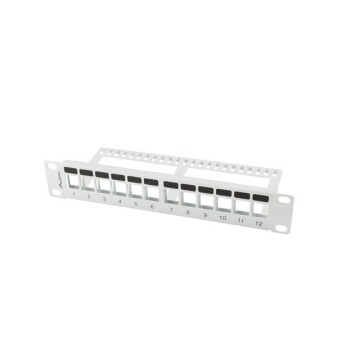 Patch panel Lanberg Patch Panel pusty 12 port 1U 10'' z organizerem do modułów Keystone szary