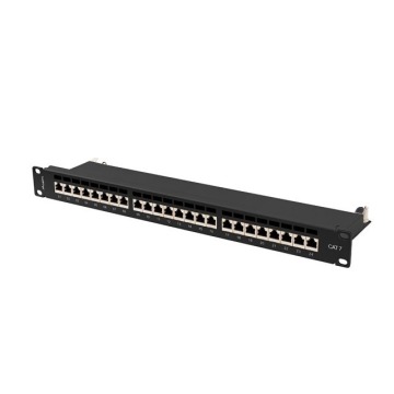 Patch panel Lanberg Patch Panel 24 port 1U 19'' kat.7 FTP ekranowany czarny