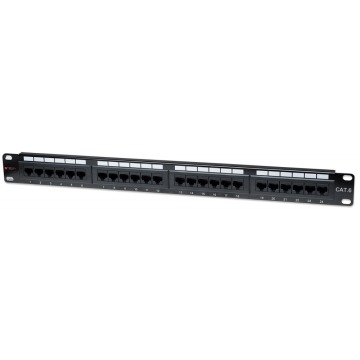 Patch panel Techly 022892 Patch panel UTP Cat6 1U 24-portowy, czarny