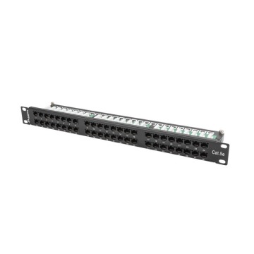 Patch panel Lanberg Patch Panel 48 port 1U 19'' kat.5E UTP czarny