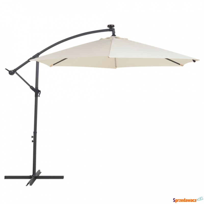 Parasol ogrodowy LED ø 285 cm beżowy CORVAL - Parasole, markizy, żagle - Zamość