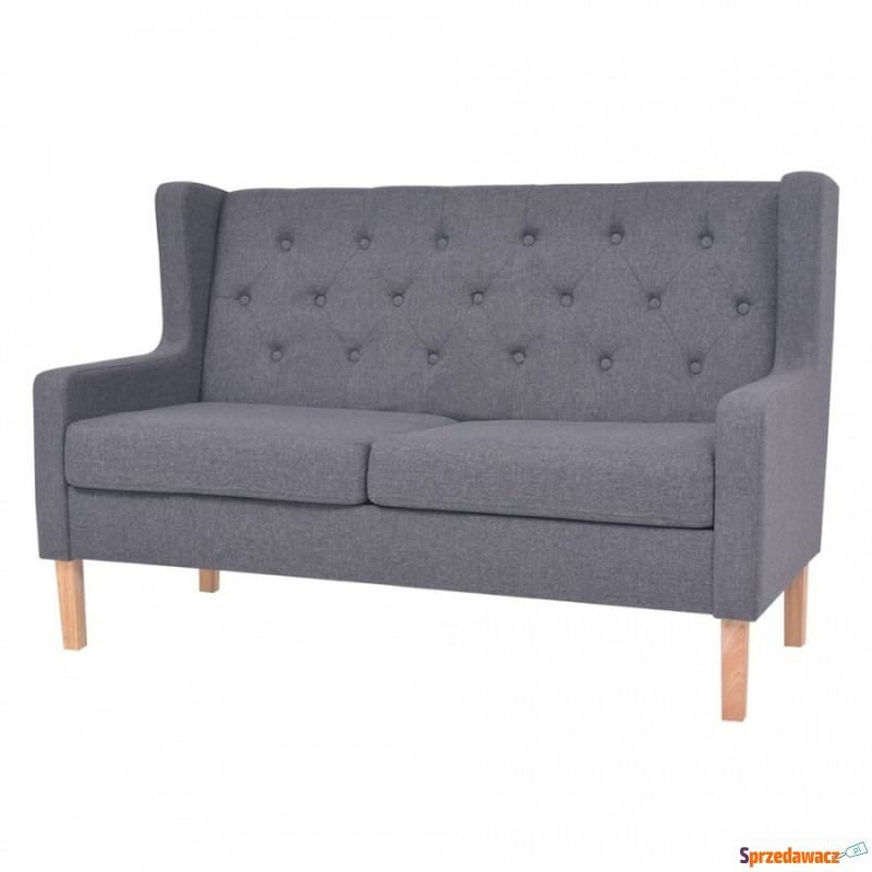 2-osobowa sofa tapicerowana tkaniną, szara - Sofy, fotele, komplety... - Toruń