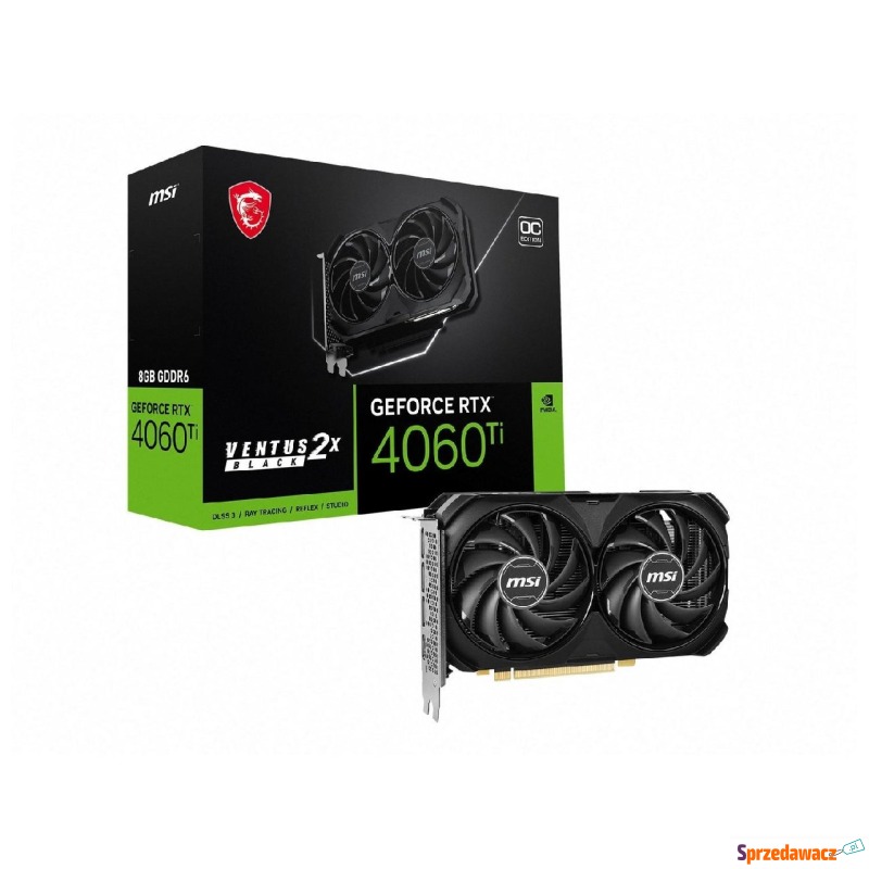 MSI GeForce RTX 4060 Ti VENTUS 2X BLACK OC 8GB... - Karty graficzne - Słupsk