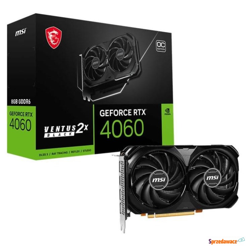 MSI GeForce RTX 4060 VENTUS 2X BLACK OC 8GB DLSS... - Karty graficzne - Tychy