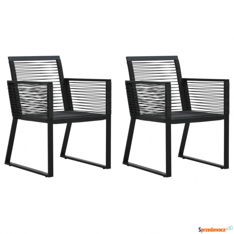 Krzesła ogrodowe, 2 szt., czarne, rattan PVC - Krzesła ogrodowe - Szczecin