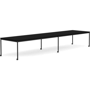 Stół na kółkach Base 110 x 440 cm czarny laminowany ABS nogi czarne