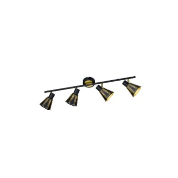 Trio Houston 800300432 plafon lampa sufitowa 4x40W E14 czarny / złoty