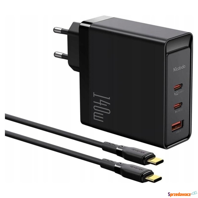 McDodo CH-2913 GaN 140W 2x USB-C, USB-A (czarna) - Ładowarki sieciowe - Wrocław