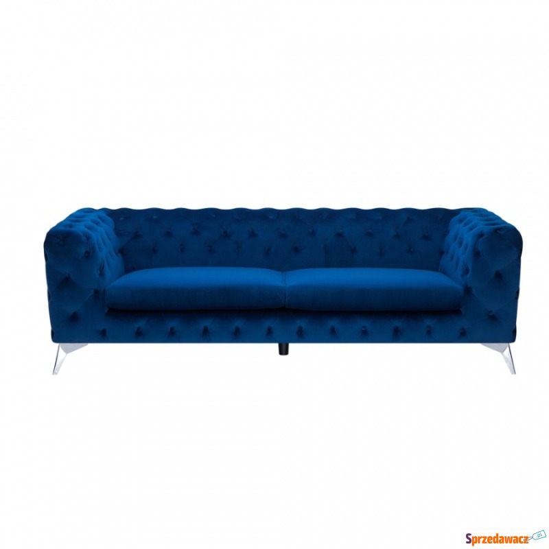 3-osobowa sofa welur ciemnoniebieska SOTRA - Sofy, fotele, komplety... - Sopot