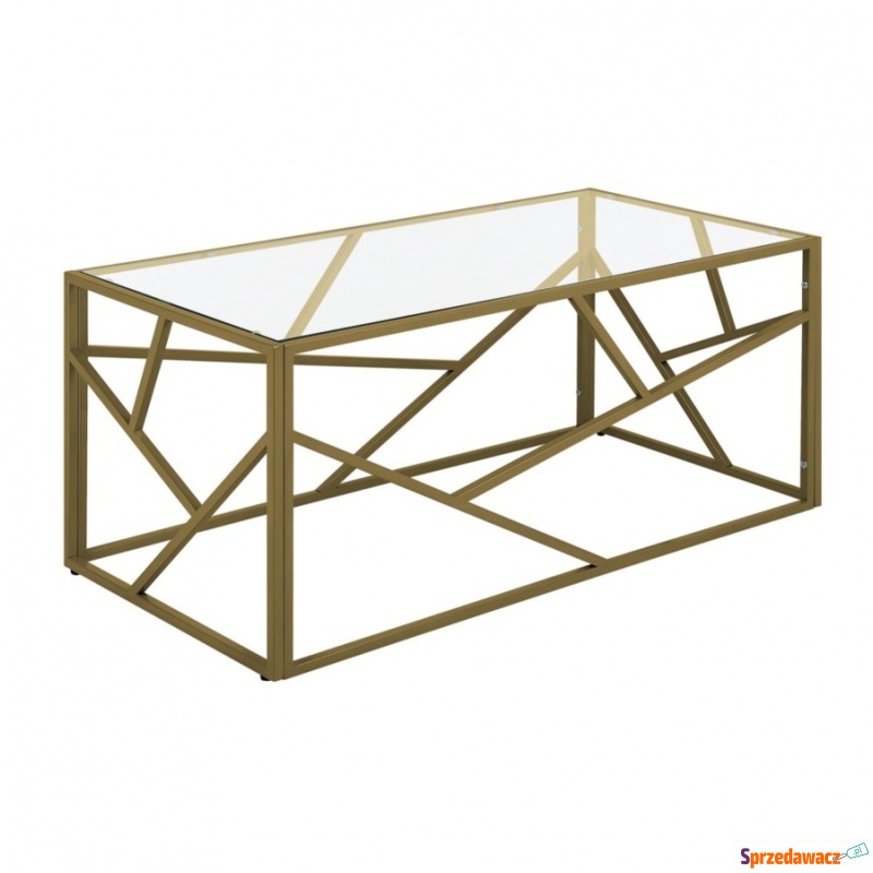 Stolik kawowy szklany złoty ORLAND - Stoły, stoliki, ławy - Krapkowice