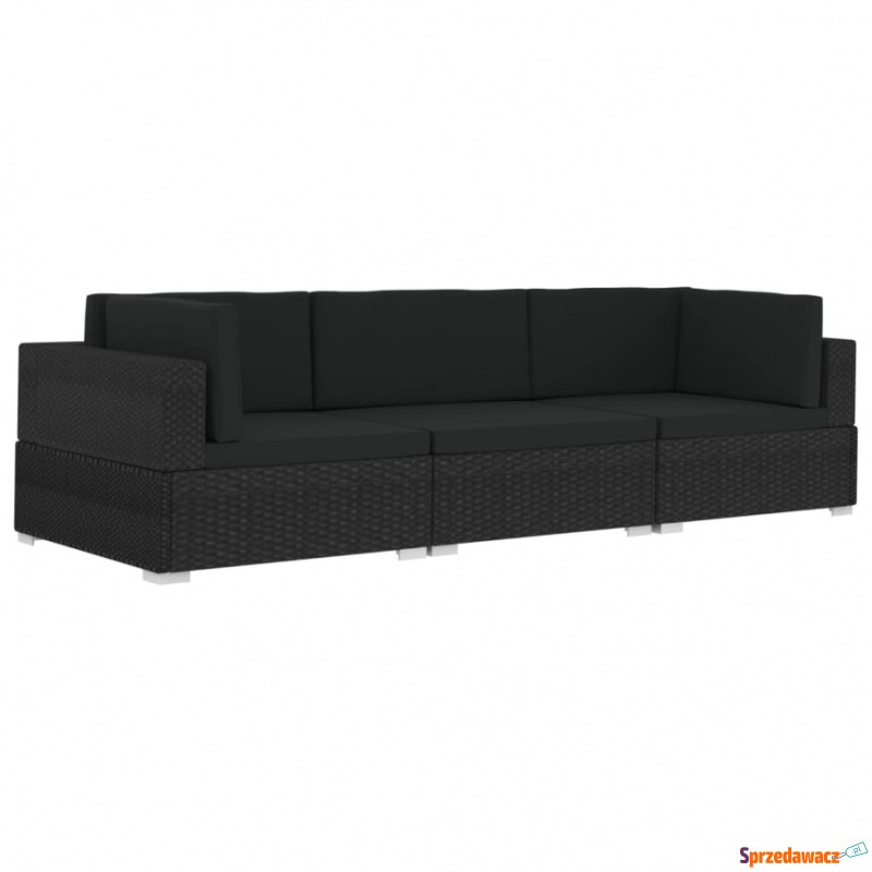 3-częściowa sofa ogrodowa z poduszkami, rattan... - Fotele, sofy ogrodowe - Kielce