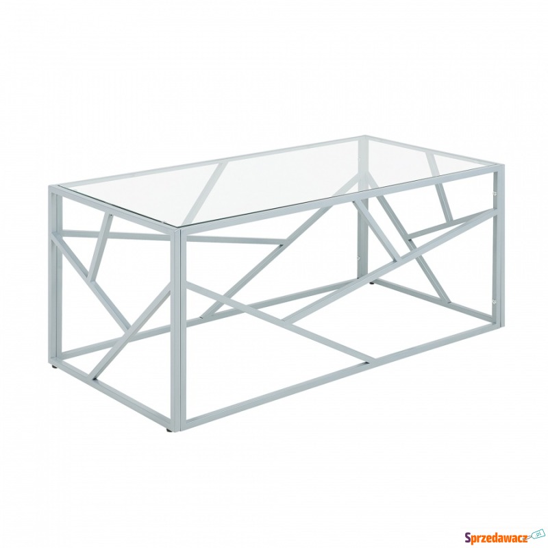 Stolik kawowy szklany srebrny ORLAND - Stoły, stoliki, ławy - Rybnik