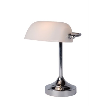 Lucide Banker 17504/01/11 lampa stołowa lampka biurkowa bankierka 1x40W E14 chrom