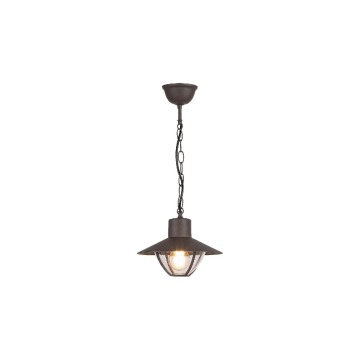 Rabalux Almada 7885 lampa wisząca ogrodowa zewnętrzna IP44 1x10W E27 brązowa/przeźroczysta