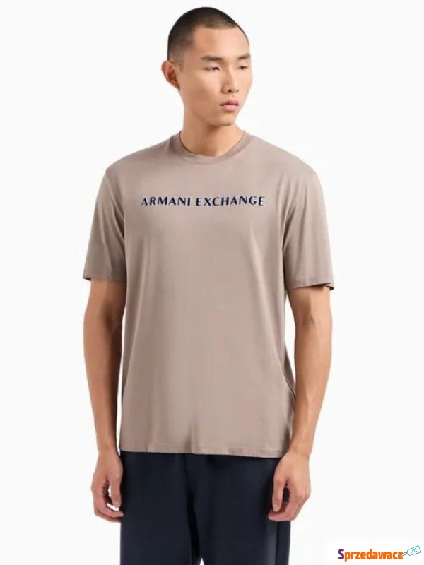 
T-shirt męski Armani Exchange 6DZTBD ZJ3VZ brązowy - Koszulki męskie - Ruda Śląska